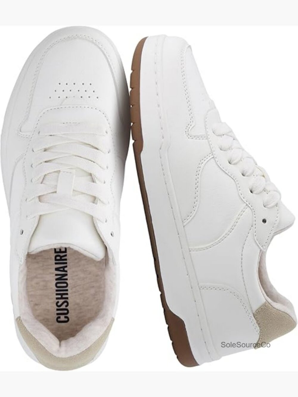 Lace Up Walking Sneakers with Memory Foam, Wide Width
